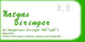 matyas biringer business card